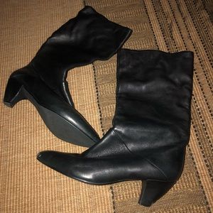 Mid Calf Black Boots
